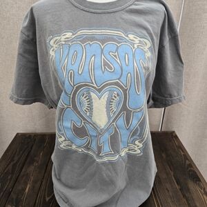 Comfort Colors Gray and Blue Graphic Tee